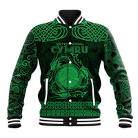 Personalized Brecknockshire Sir Frycheiniog Baseball Jacket Green Brecon Beacons Mountain Celtic-inspired - Wonder Print Shop