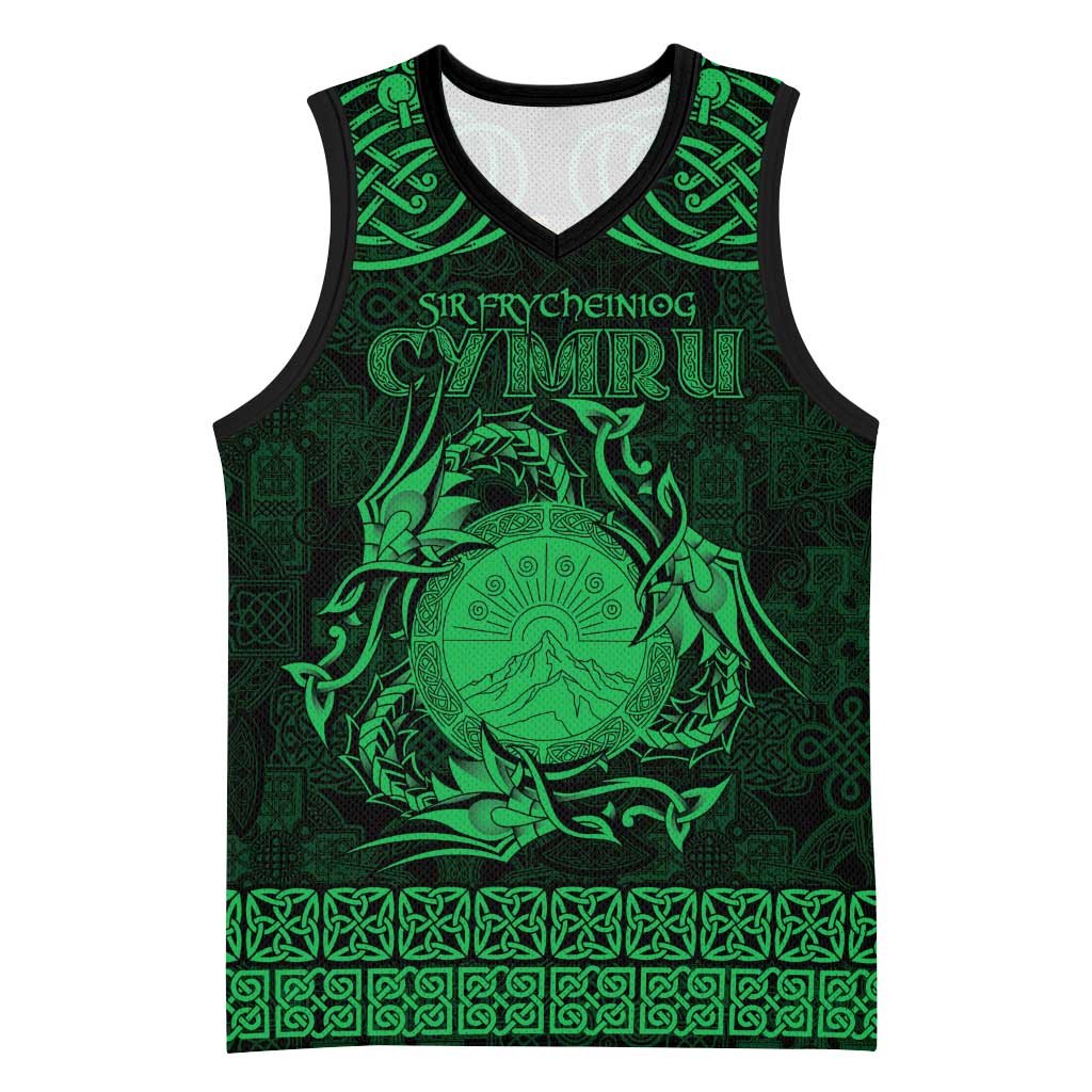 Personalized Brecknockshire Sir Frycheiniog Basketball Jersey Green Brecon Beacons Mountain Celtic-inspired - Wonder Print Shop