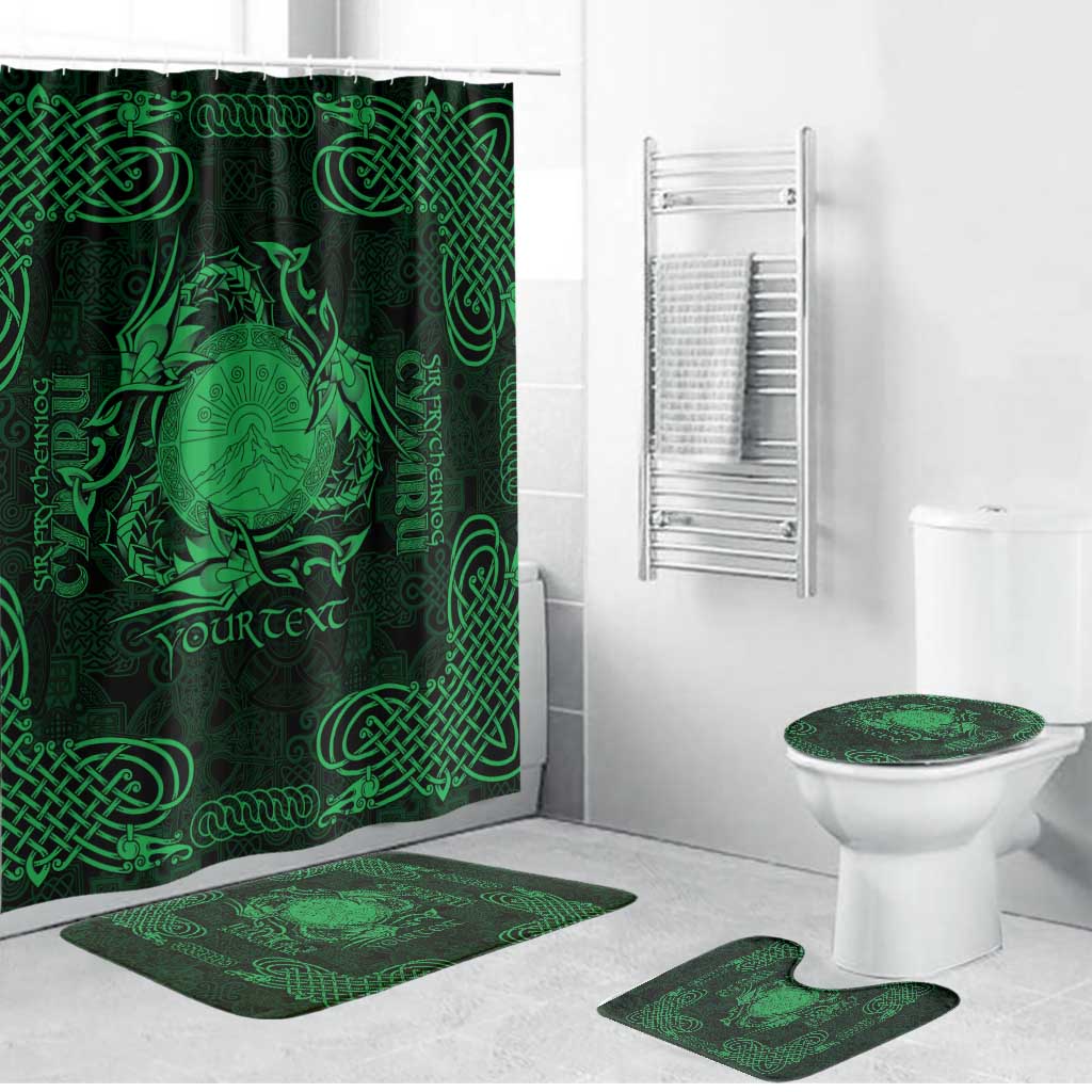Personalized Brecknockshire Sir Frycheiniog Bathroom Set Green Brecon Beacons Mountain Celtic-inspired - Wonder Print Shop