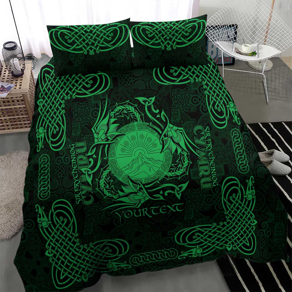 Personalized Brecknockshire Sir Frycheiniog Bedding Set Green Brecon Beacons Mountain Celtic-inspired - Wonder Print Shop