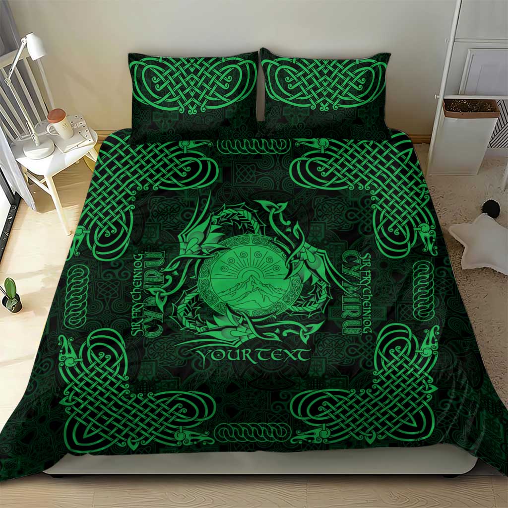 Personalized Brecknockshire Sir Frycheiniog Bedding Set Green Brecon Beacons Mountain Celtic-inspired - Wonder Print Shop