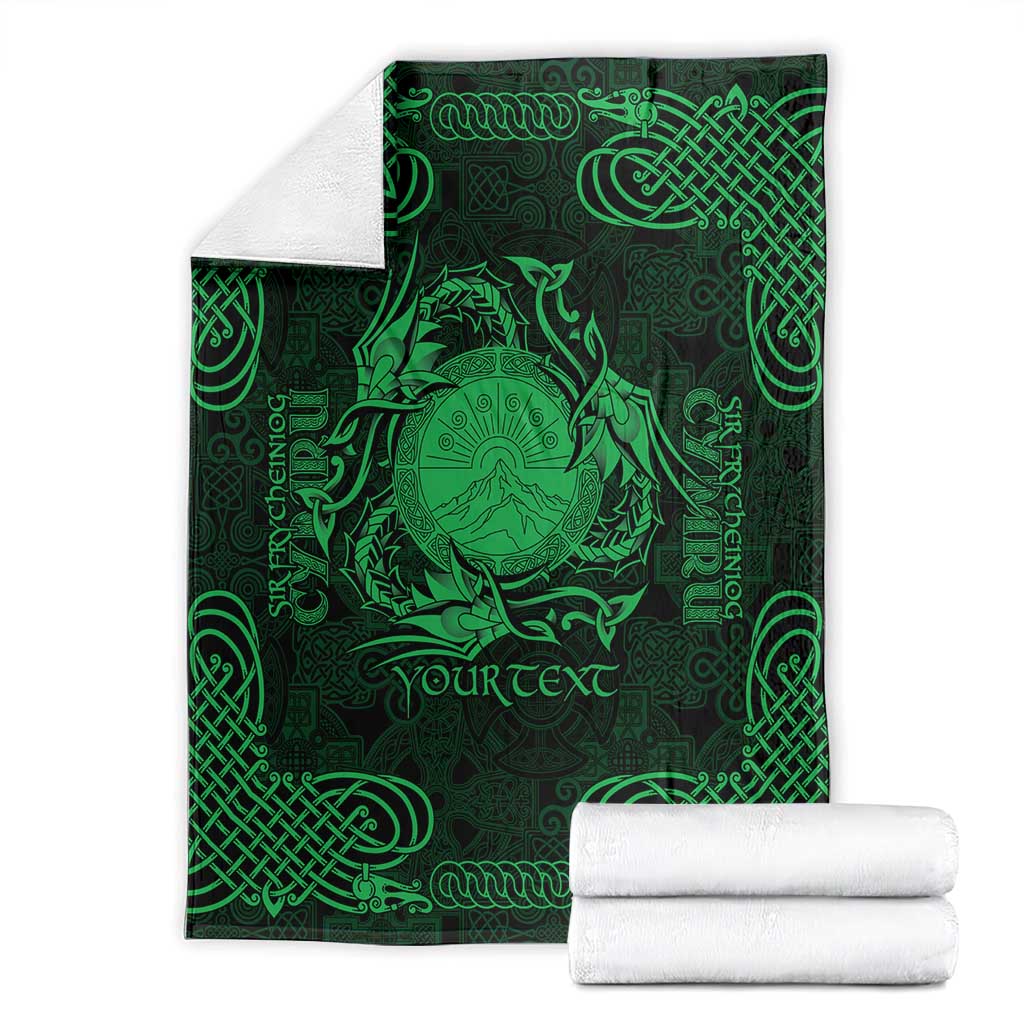 Personalized Brecknockshire Sir Frycheiniog Blanket Green Brecon Beacons Mountain Celtic-inspired - Wonder Print Shop