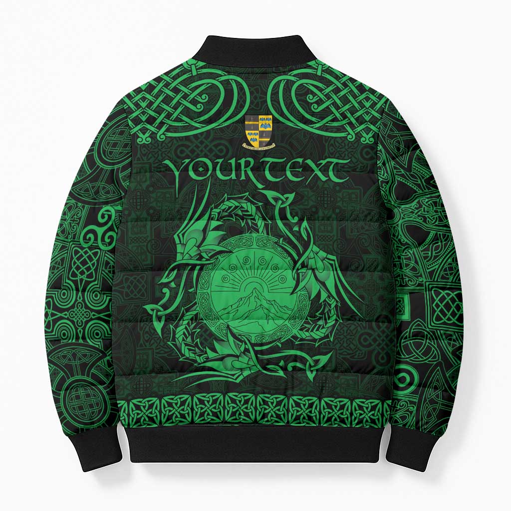 Personalized Brecknockshire Sir Frycheiniog Bomber Puffer Jacket Green Brecon Beacons Mountain Celtic-inspired - Wonder Print Shop