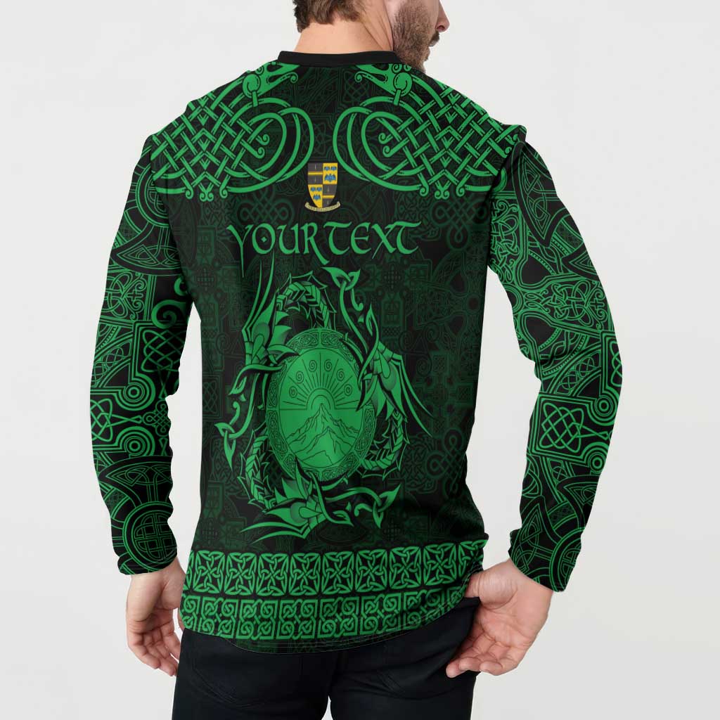Personalized Brecknockshire Sir Frycheiniog Button Sweatshirt Green Brecon Beacons Mountain Celtic-inspired - Wonder Print Shop