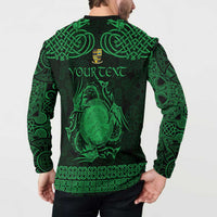 Personalized Brecknockshire Sir Frycheiniog Button Sweatshirt Green Brecon Beacons Mountain Celtic-inspired - Wonder Print Shop