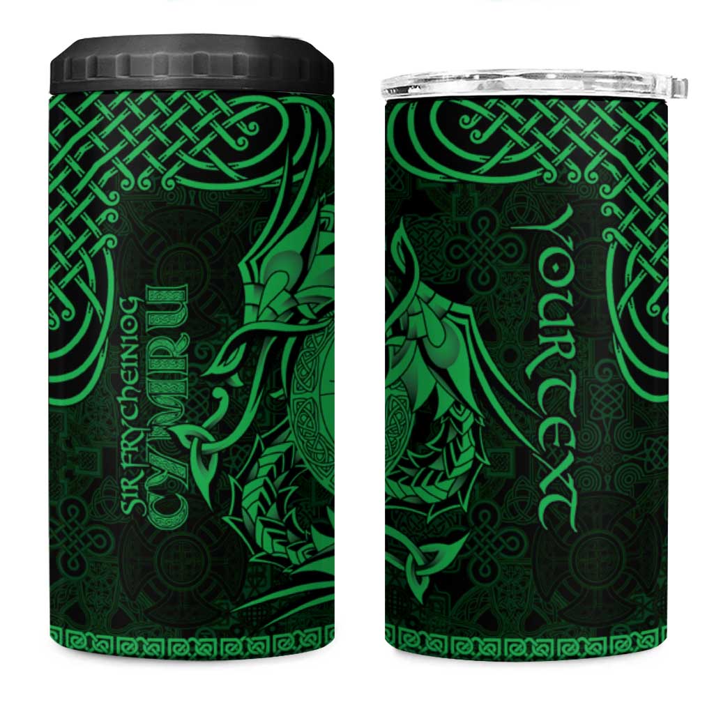 Personalized Brecknockshire Sir Frycheiniog 4 in 1 Can Cooler Tumbler Green Brecon Beacons Mountain Celtic-inspired - Wonder Print Shop