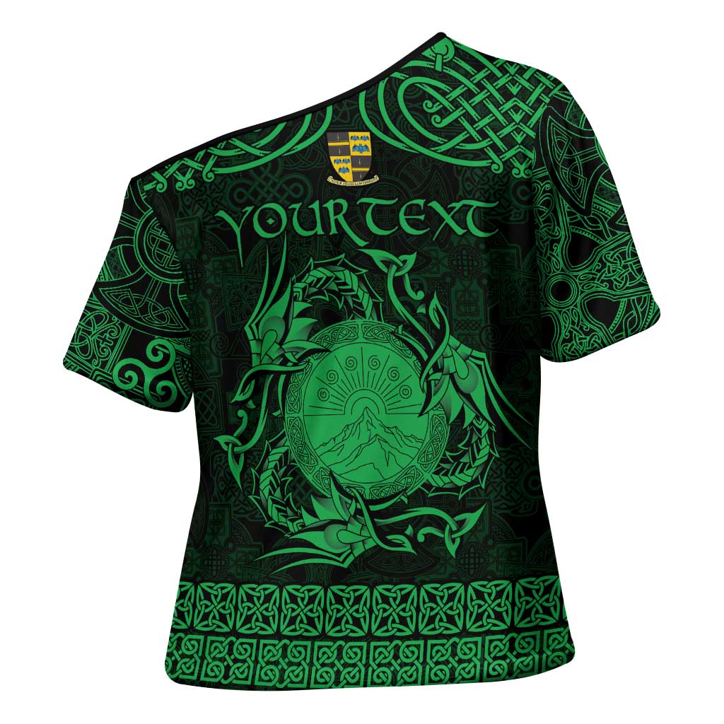 Personalized Brecknockshire Sir Frycheiniog Cross Shoulder Shirt Green Brecon Beacons Mountain Celtic-inspired - Wonder Print Shop