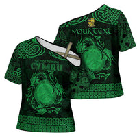 Personalized Brecknockshire Sir Frycheiniog Cross Shoulder Shirt Green Brecon Beacons Mountain Celtic-inspired - Wonder Print Shop