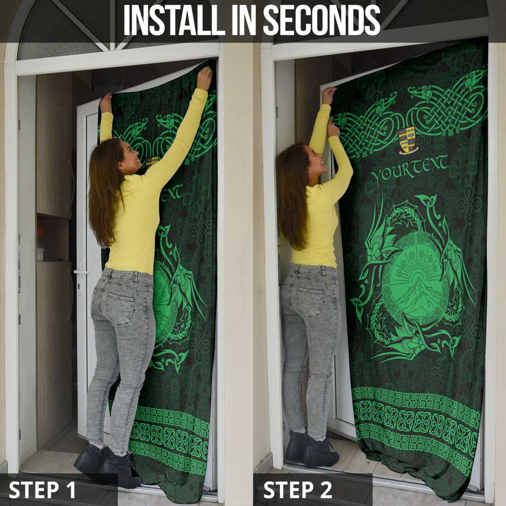 Personalized Brecknockshire Sir Frycheiniog Door Cover Green Brecon Beacons Mountain Celtic-inspired - Wonder Print Shop