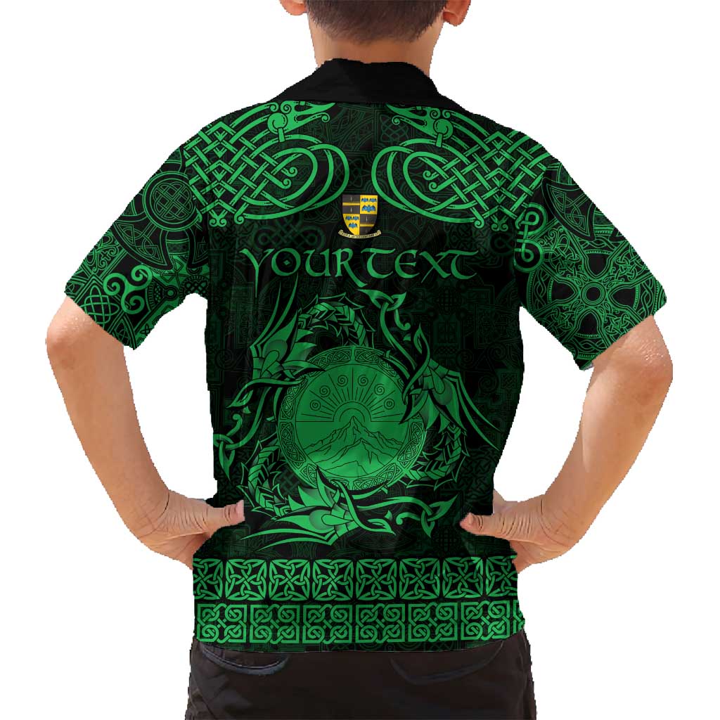 Personalized Brecknockshire Sir Frycheiniog Family Matching Long Sleeve Bodycon Dress and Hawaiian Shirt Green Brecon Beacons Mountain Celtic-inspired - Wonder Print Shop