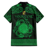 Personalized Brecknockshire Sir Frycheiniog Family Matching Long Sleeve Bodycon Dress and Hawaiian Shirt Green Brecon Beacons Mountain Celtic-inspired - Wonder Print Shop