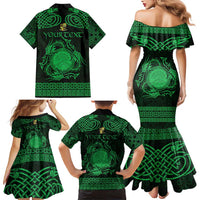 Personalized Brecknockshire Sir Frycheiniog Family Matching Mermaid Dress and Hawaiian Shirt Green Brecon Beacons Mountain Celtic-inspired - Wonder Print Shop