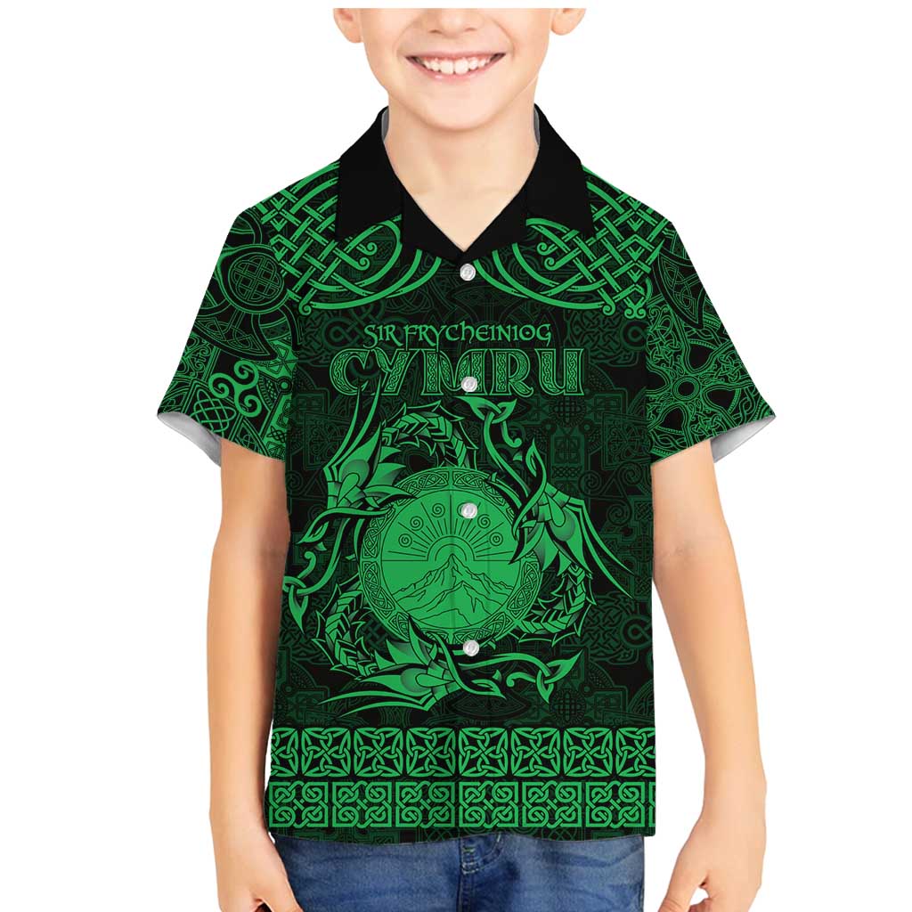 Personalized Brecknockshire Sir Frycheiniog Family Matching Mermaid Dress and Hawaiian Shirt Green Brecon Beacons Mountain Celtic-inspired - Wonder Print Shop