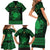 Personalized Brecknockshire Sir Frycheiniog Family Matching Short Sleeve Bodycon Dress and Hawaiian Shirt Green Brecon Beacons Mountain Celtic-inspired - Wonder Print Shop