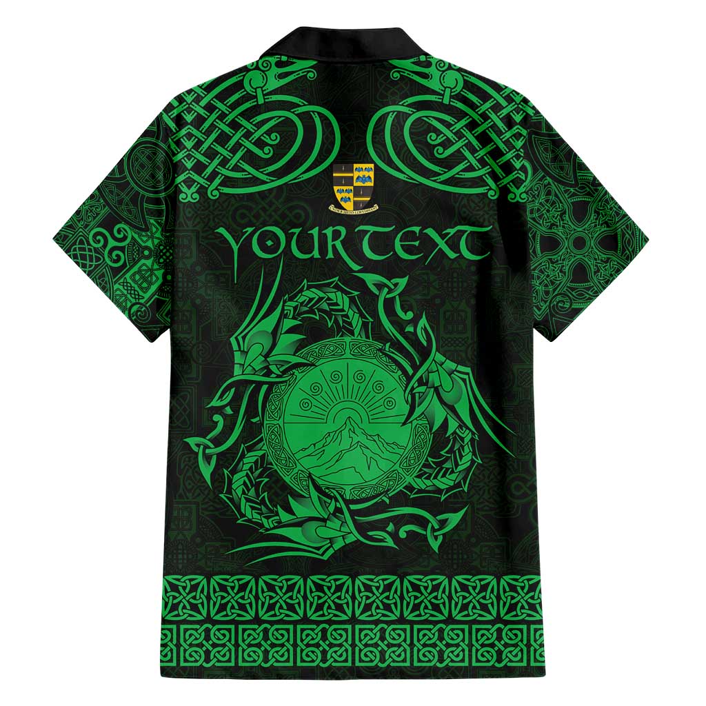 Personalized Brecknockshire Sir Frycheiniog Family Matching Short Sleeve Bodycon Dress and Hawaiian Shirt Green Brecon Beacons Mountain Celtic-inspired - Wonder Print Shop