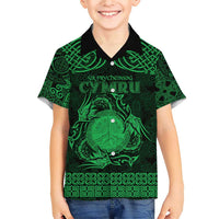 Personalized Brecknockshire Sir Frycheiniog Family Matching Short Sleeve Bodycon Dress and Hawaiian Shirt Green Brecon Beacons Mountain Celtic-inspired - Wonder Print Shop