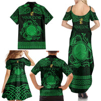 Personalized Brecknockshire Sir Frycheiniog Family Matching Summer Maxi Dress and Hawaiian Shirt Green Brecon Beacons Mountain Celtic-inspired - Wonder Print Shop
