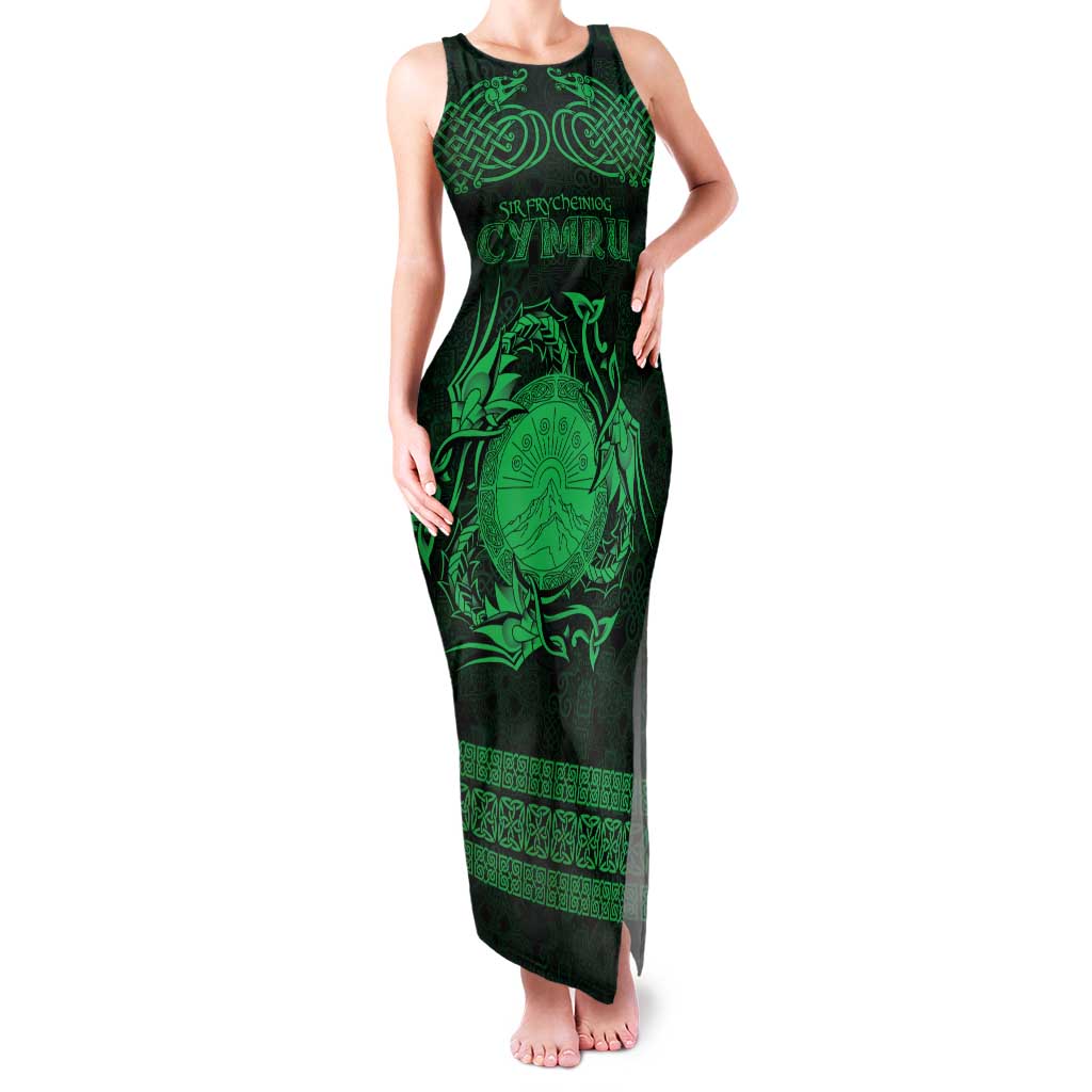 Personalized Brecknockshire Sir Frycheiniog Family Matching Tank Maxi Dress and Hawaiian Shirt Green Brecon Beacons Mountain Celtic-inspired - Wonder Print Shop