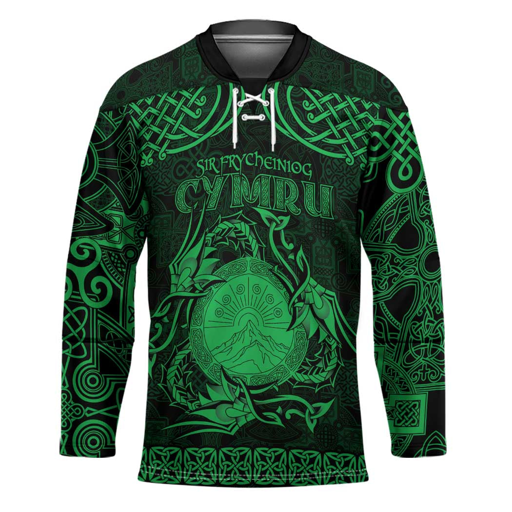 Personalized Brecknockshire Sir Frycheiniog Hockey Jersey Green Brecon Beacons Mountain Celtic-inspired - Wonder Print Shop
