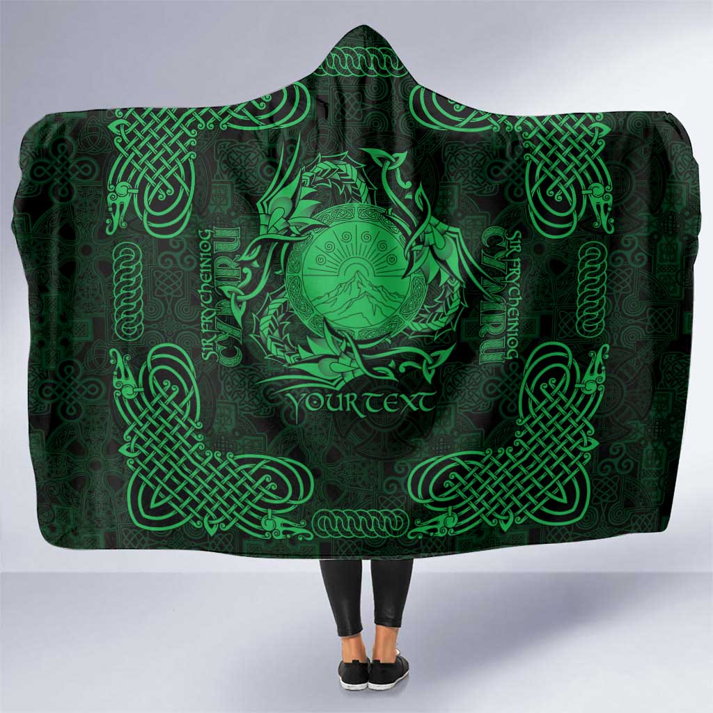 Personalized Brecknockshire Sir Frycheiniog Hooded Blanket Green Brecon Beacons Mountain Celtic-inspired - Wonder Print Shop