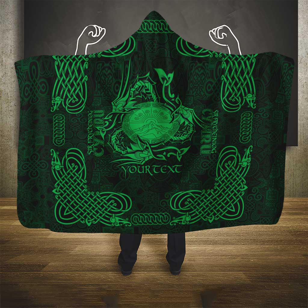 Personalized Brecknockshire Sir Frycheiniog Hooded Blanket Green Brecon Beacons Mountain Celtic-inspired - Wonder Print Shop