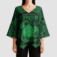 Personalized Brecknockshire Sir Frycheiniog Kimono Sleeve Blouse Green Brecon Beacons Mountain Celtic-inspired - Wonder Print Shop