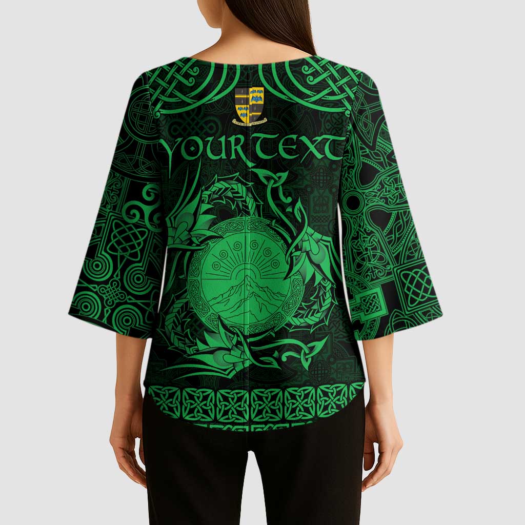 Personalized Brecknockshire Sir Frycheiniog Kimono Sleeve Blouse Green Brecon Beacons Mountain Celtic-inspired - Wonder Print Shop