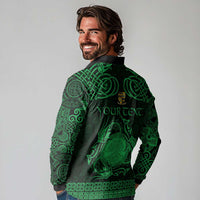 Personalized Brecknockshire Sir Frycheiniog Long Sleeve Polo Shirt Green Brecon Beacons Mountain Celtic-inspired - Wonder Print Shop