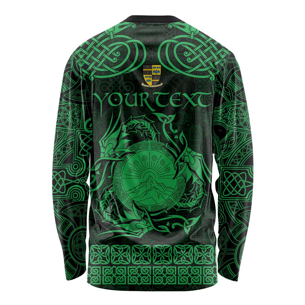 Personalized Brecknockshire Sir Frycheiniog Long Sleeve Shirt Green Brecon Beacons Mountain Celtic-inspired - Wonder Print Shop