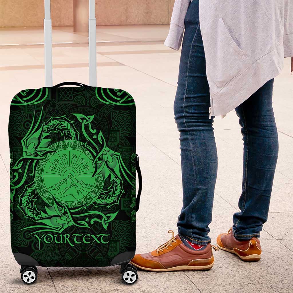 Personalized Brecknockshire Sir Frycheiniog Luggage Cover Green Brecon Beacons Mountain Celtic-inspired - Wonder Print Shop