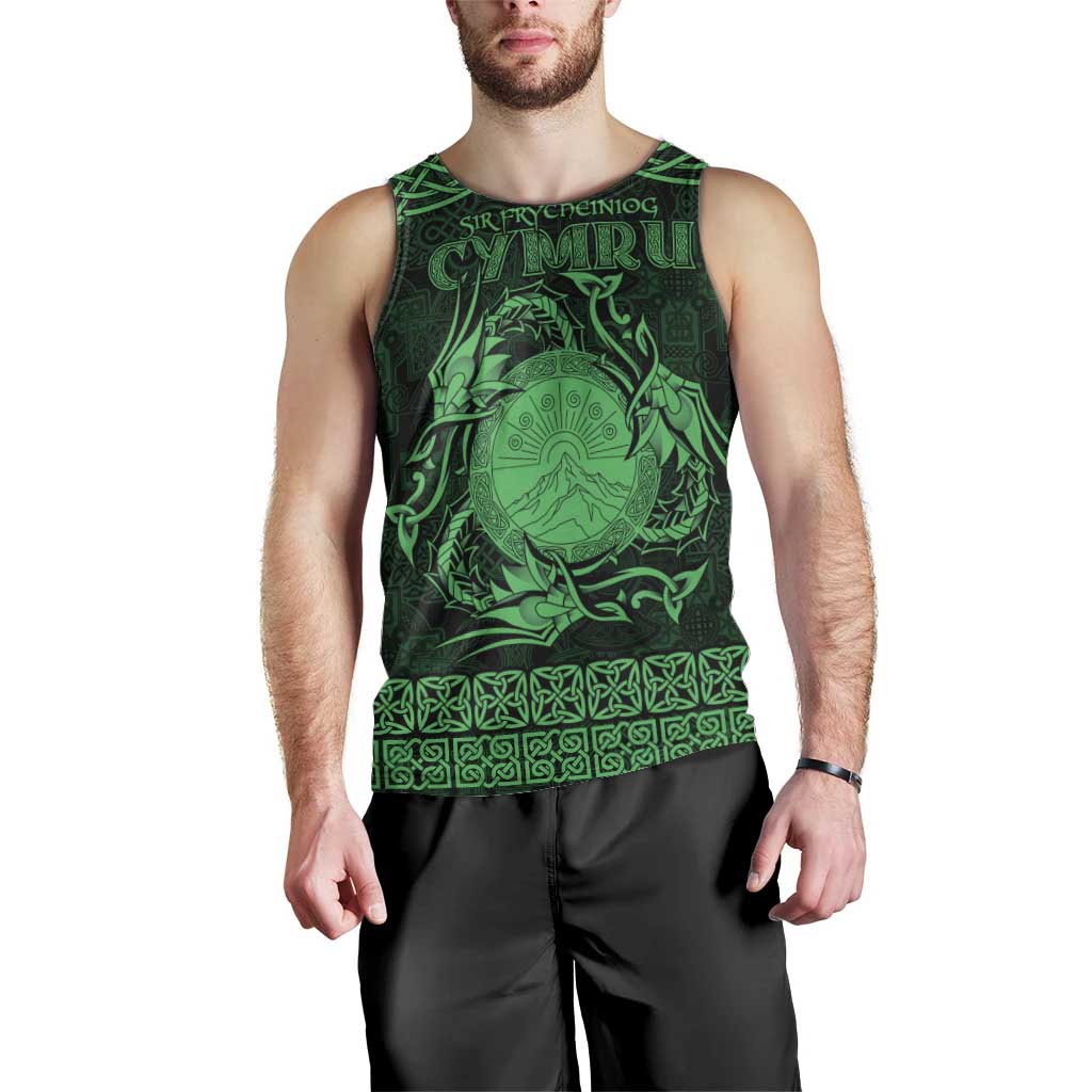 Personalized Brecknockshire Sir Frycheiniog Men Tank Top Green Brecon Beacons Mountain Celtic-inspired - Wonder Print Shop