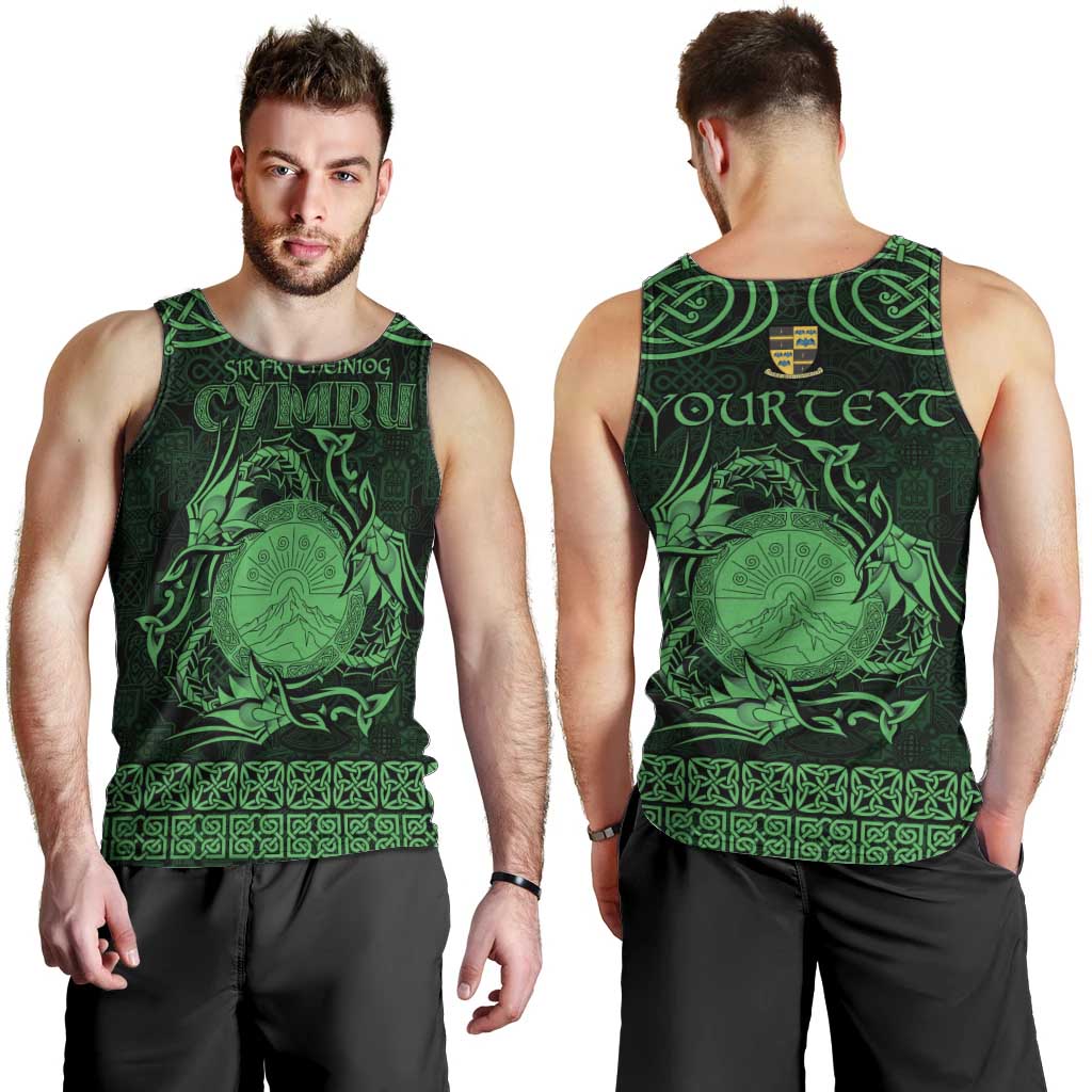 Personalized Brecknockshire Sir Frycheiniog Men Tank Top Green Brecon Beacons Mountain Celtic-inspired - Wonder Print Shop