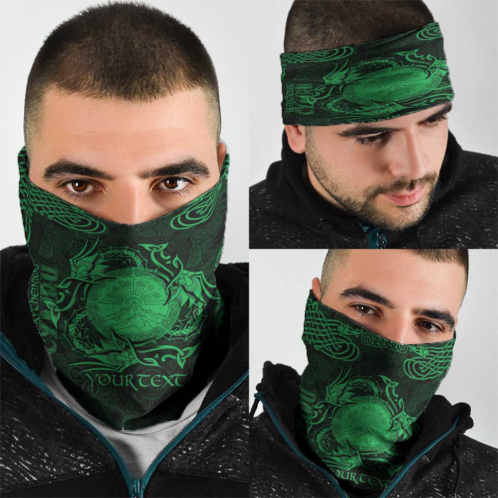 Personalized Brecknockshire Sir Frycheiniog Neck Gaiter Green Brecon Beacons Mountain Celtic-inspired - Wonder Print Shop