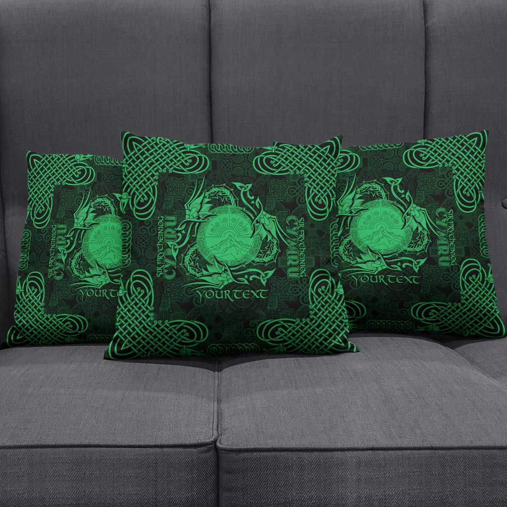 Personalized Brecknockshire Sir Frycheiniog Pillow Cover Green Brecon Beacons Mountain Celtic-inspired - Wonder Print Shop