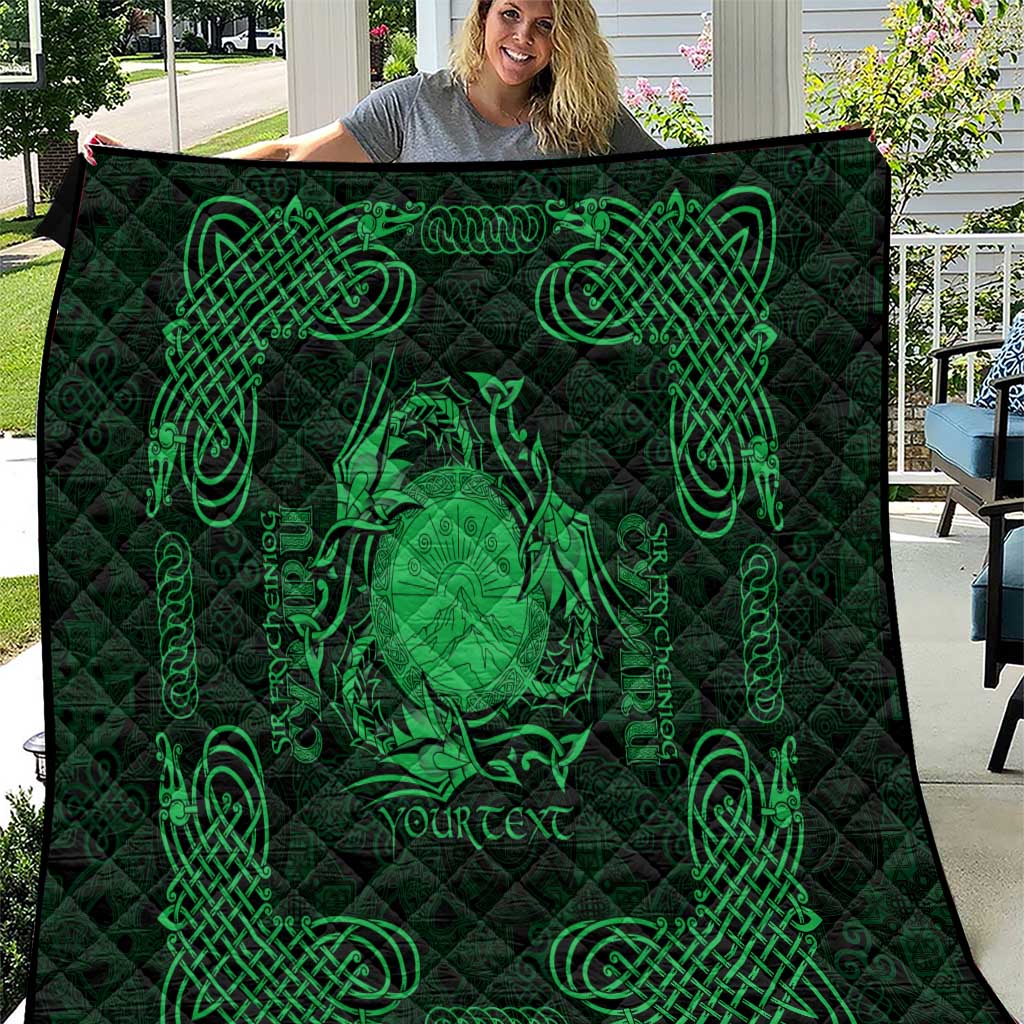 Personalized Brecknockshire Sir Frycheiniog Quilt Green Brecon Beacons Mountain Celtic-inspired - Wonder Print Shop