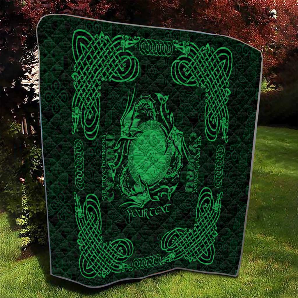 Personalized Brecknockshire Sir Frycheiniog Quilt Green Brecon Beacons Mountain Celtic-inspired - Wonder Print Shop