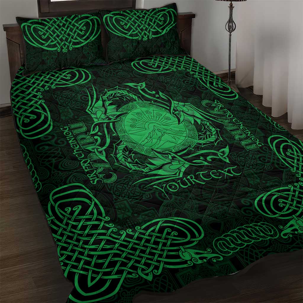Personalized Brecknockshire Sir Frycheiniog Quilt Bed Set Green Brecon Beacons Mountain Celtic-inspired - Wonder Print Shop