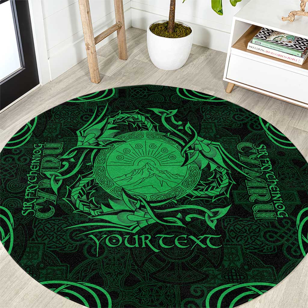 Personalized Brecknockshire Sir Frycheiniog Round Carpet Green Brecon Beacons Mountain Celtic-inspired - Wonder Print Shop