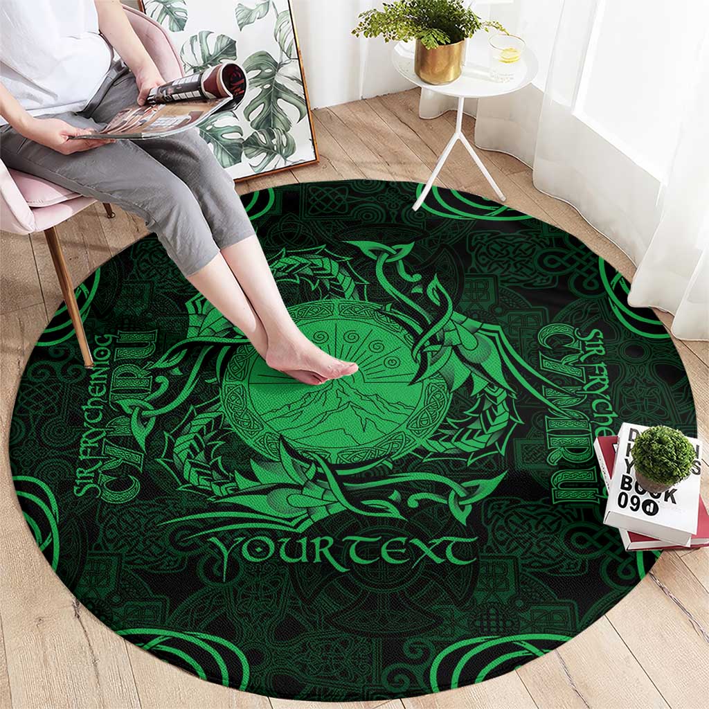 Personalized Brecknockshire Sir Frycheiniog Round Carpet Green Brecon Beacons Mountain Celtic-inspired - Wonder Print Shop