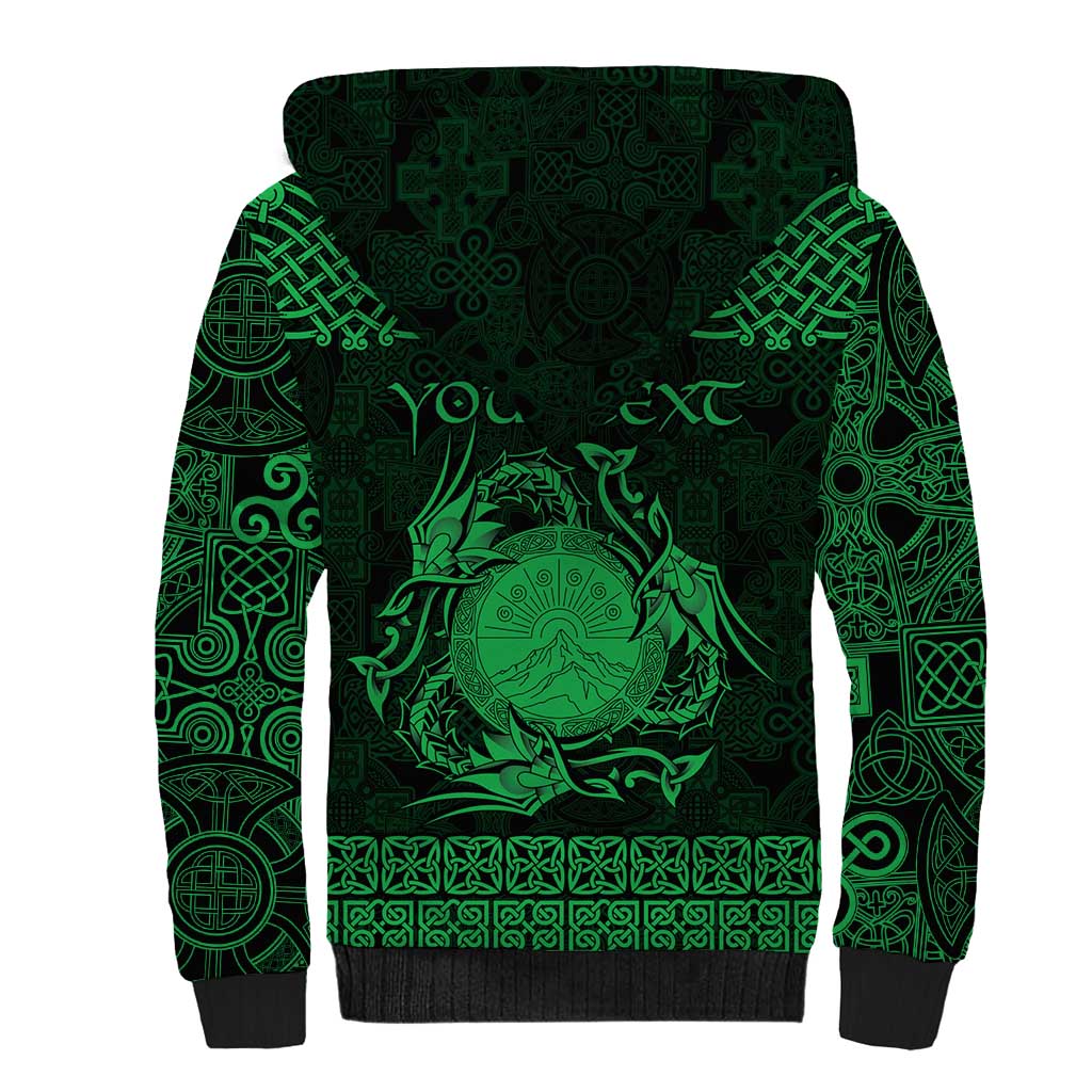 Personalized Brecknockshire Sir Frycheiniog Sherpa Hoodie Green Brecon Beacons Mountain Celtic-inspired - Wonder Print Shop