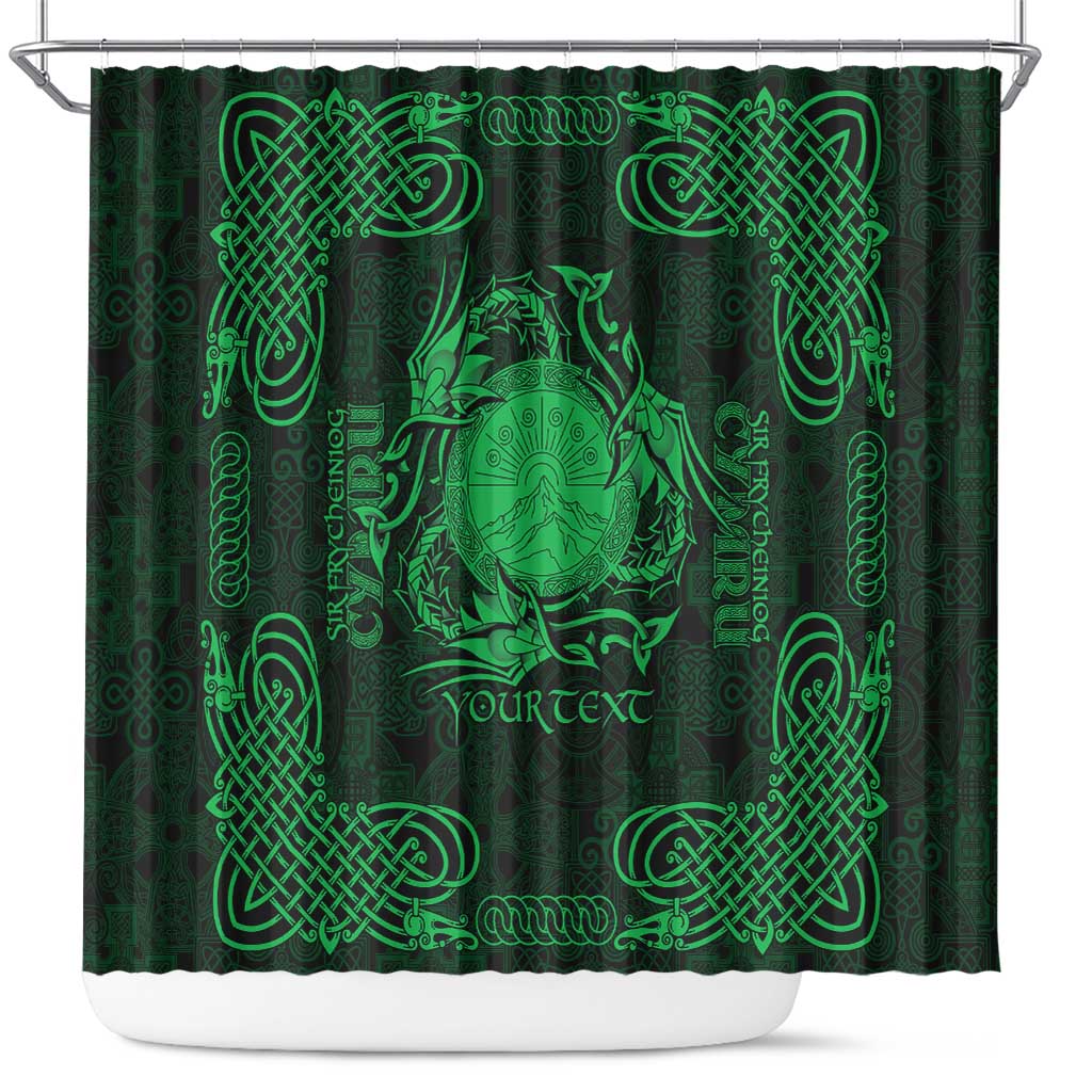 Personalized Brecknockshire Sir Frycheiniog Shower Curtain Green Brecon Beacons Mountain Celtic-inspired - Wonder Print Shop