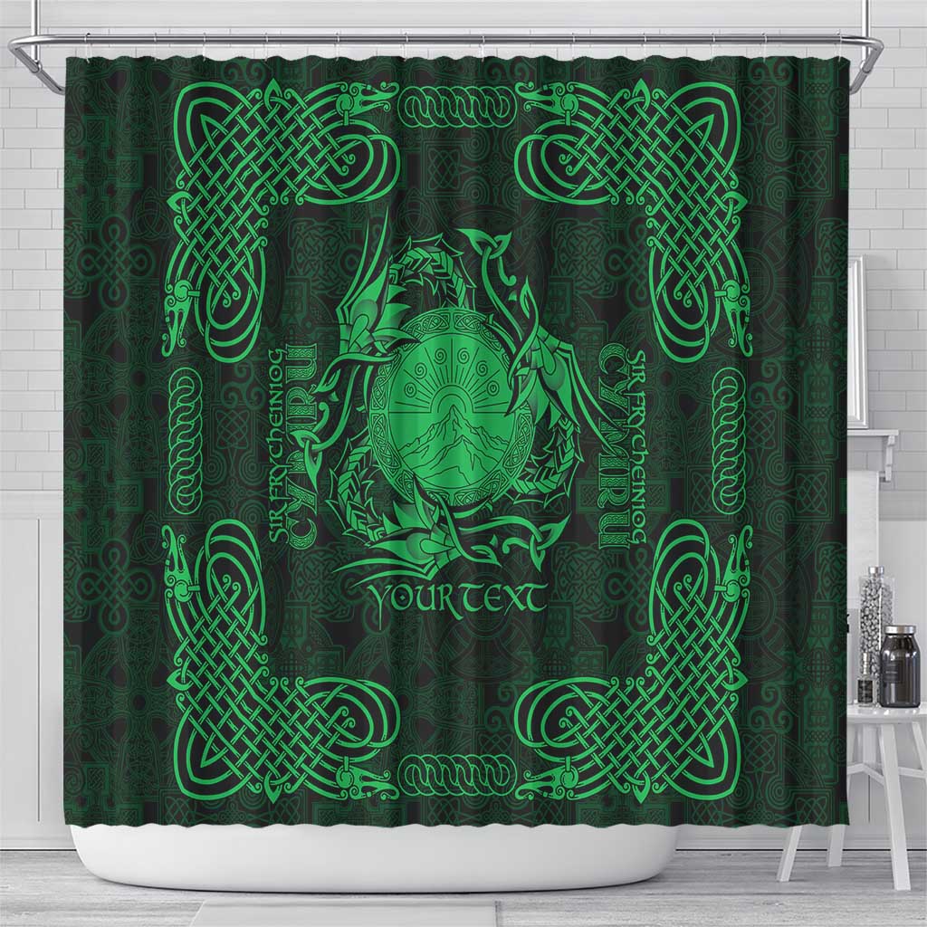 Personalized Brecknockshire Sir Frycheiniog Shower Curtain Green Brecon Beacons Mountain Celtic-inspired - Wonder Print Shop
