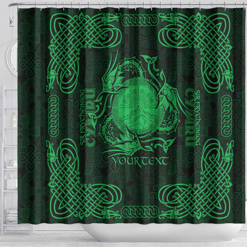 Personalized Brecknockshire Sir Frycheiniog Shower Curtain Green Brecon Beacons Mountain Celtic-inspired - Wonder Print Shop