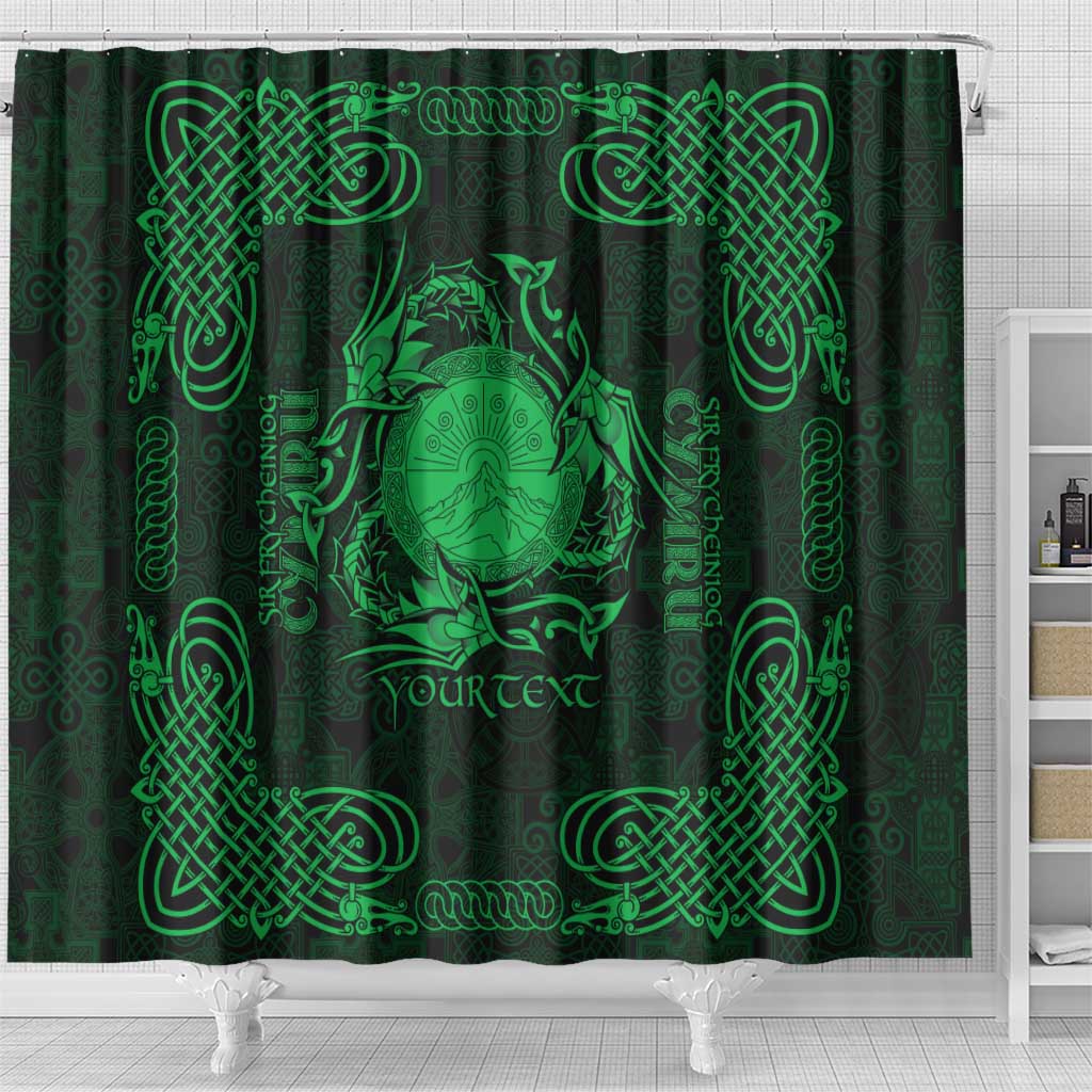 Personalized Brecknockshire Sir Frycheiniog Shower Curtain Green Brecon Beacons Mountain Celtic-inspired - Wonder Print Shop