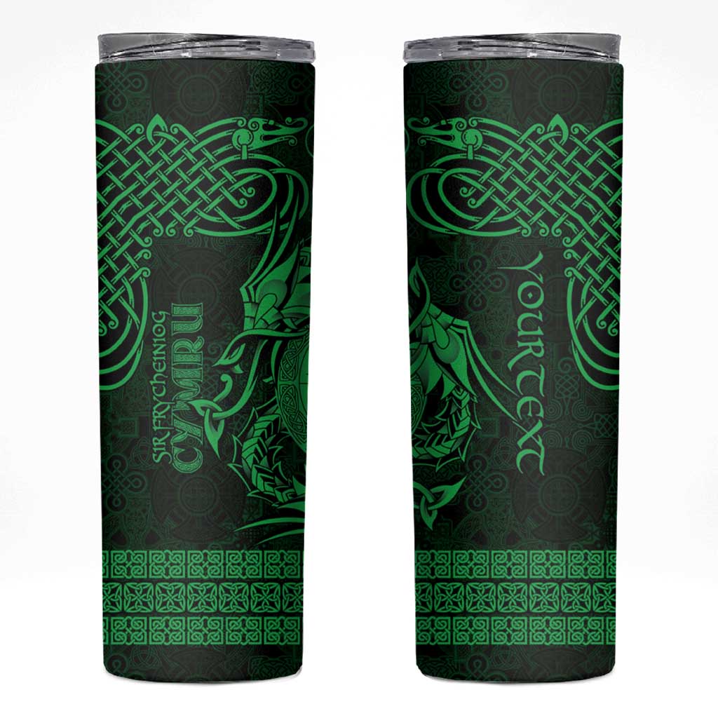 Personalized Brecknockshire Sir Frycheiniog Skinny Tumbler Green Brecon Beacons Mountain Celtic-inspired - Wonder Print Shop