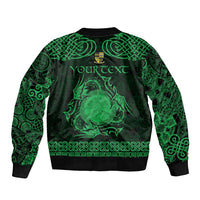 Personalized Brecknockshire Sir Frycheiniog Sleeve Zip Bomber Jacket Green Brecon Beacons Mountain Celtic-inspired - Wonder Print Shop