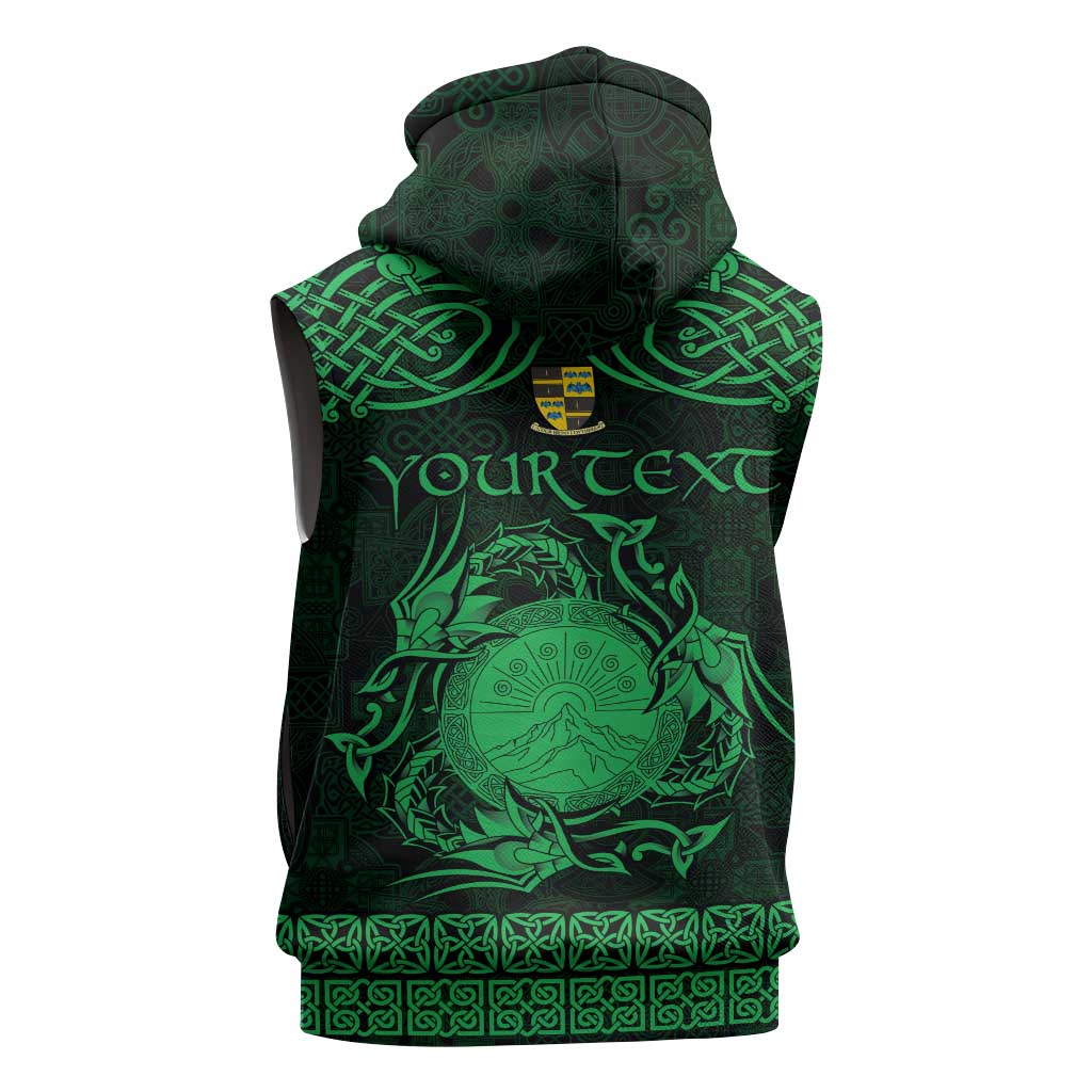 Personalized Brecknockshire Sir Frycheiniog Sleeveless Zip Hoodie Green Brecon Beacons Mountain Celtic-inspired - Wonder Print Shop
