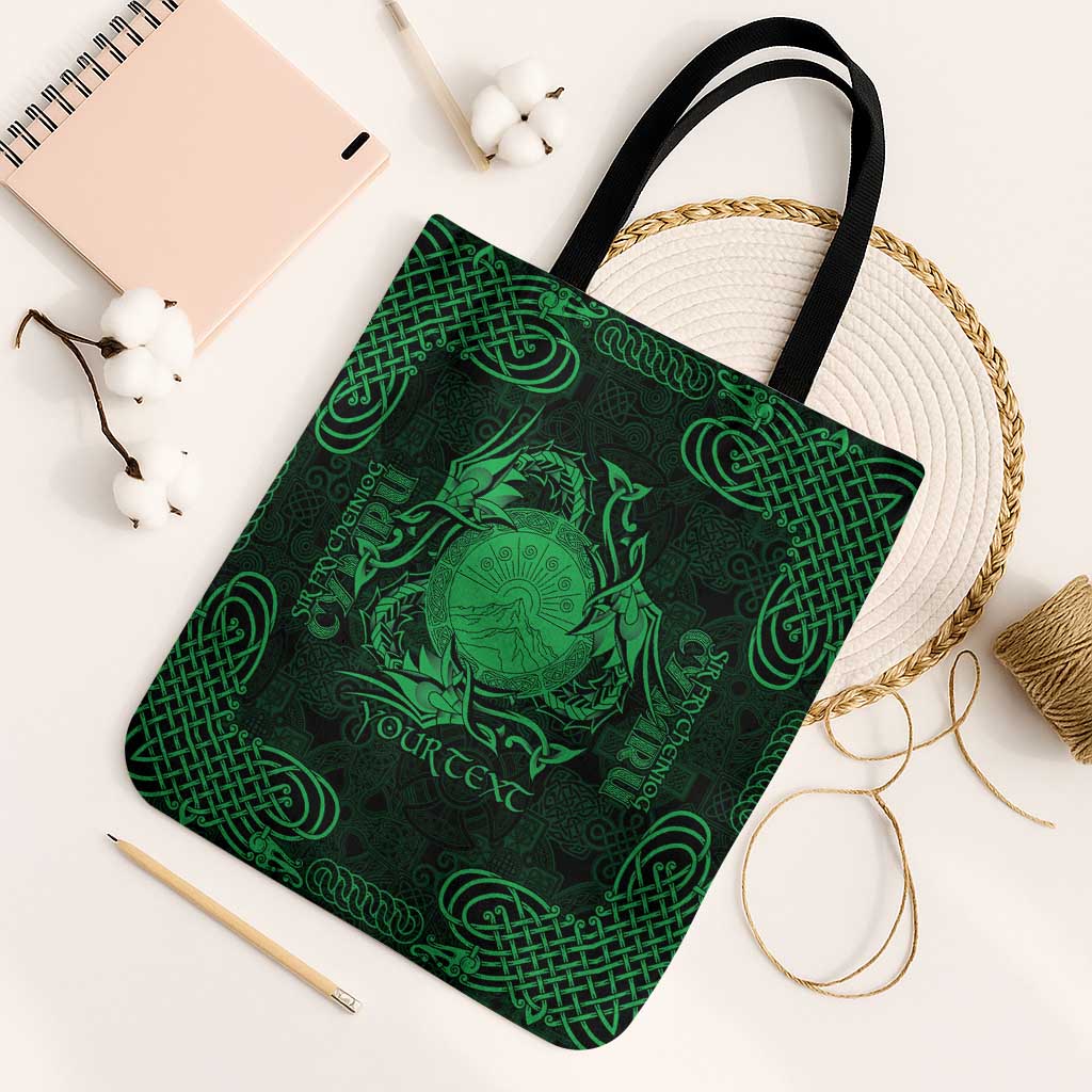 Personalized Brecknockshire Sir Frycheiniog Tote Bag Green Brecon Beacons Mountain Celtic-inspired - Wonder Print Shop