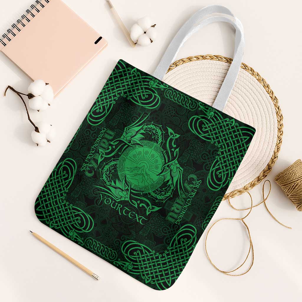 Personalized Brecknockshire Sir Frycheiniog Tote Bag Green Brecon Beacons Mountain Celtic-inspired - Wonder Print Shop