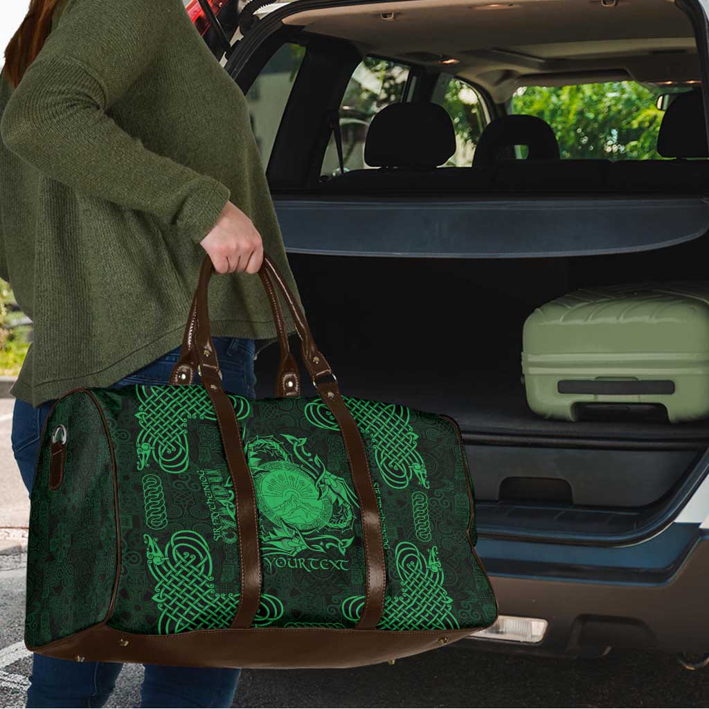Personalized Brecknockshire Sir Frycheiniog Travel Bag Green Brecon Beacons Mountain Celtic-inspired - Wonder Print Shop